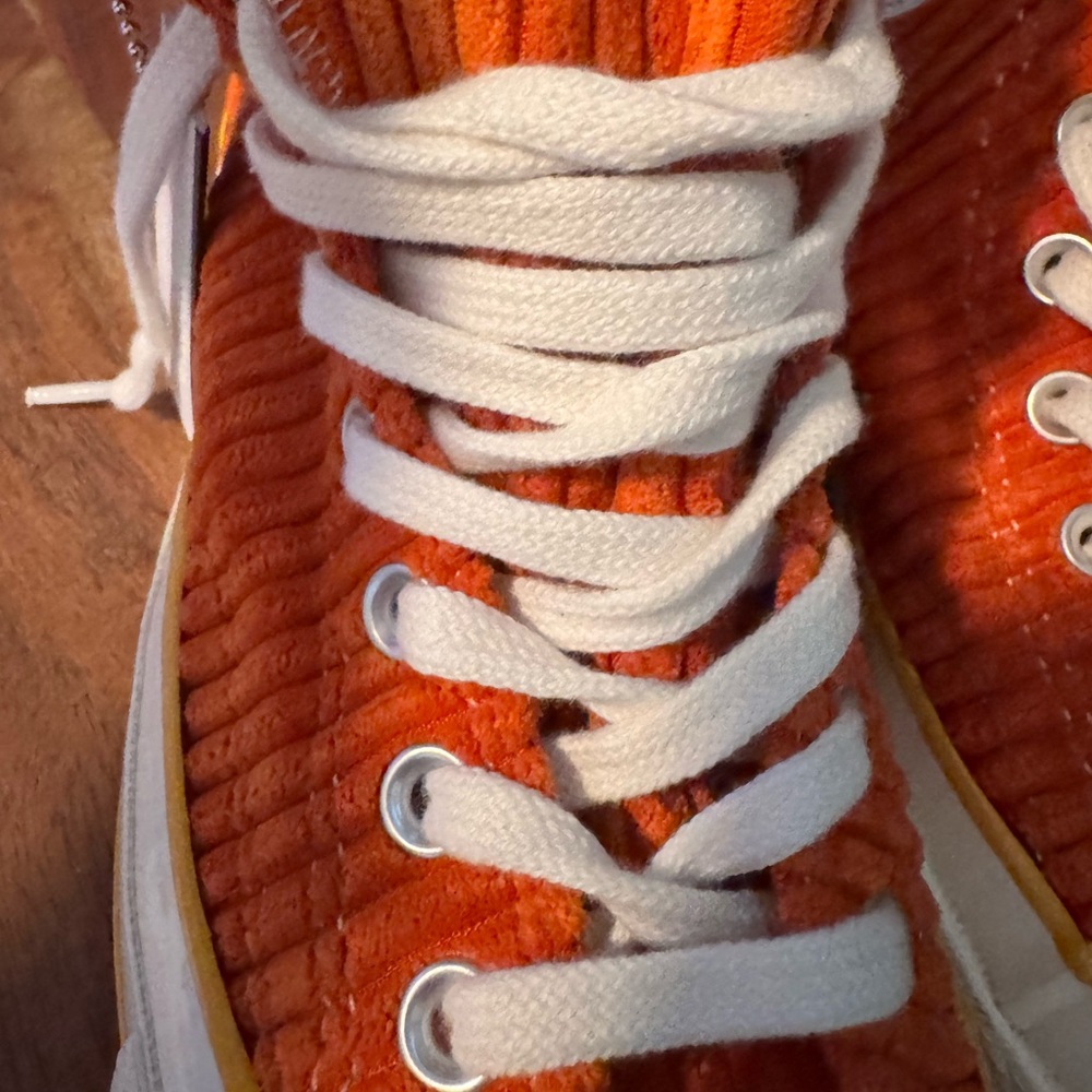 Converse All Star Chuck Corduroy Orange High Tops unisex - women size 8.5 - Picture 6 of 11
